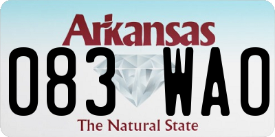 AR license plate 083WAO
