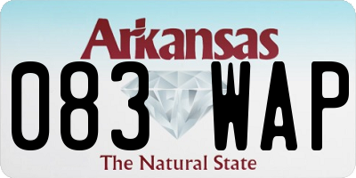 AR license plate 083WAP