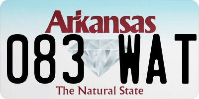 AR license plate 083WAT