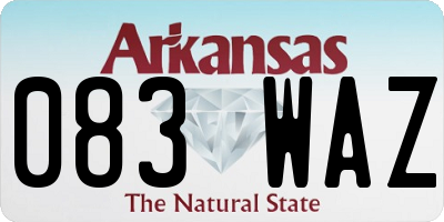 AR license plate 083WAZ