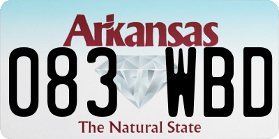AR license plate 083WBD