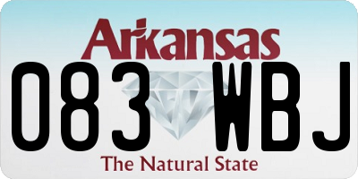 AR license plate 083WBJ