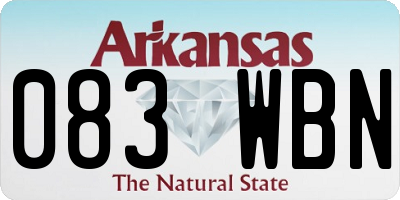AR license plate 083WBN