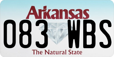 AR license plate 083WBS