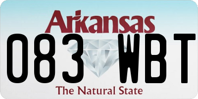 AR license plate 083WBT