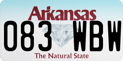 AR license plate 083WBW