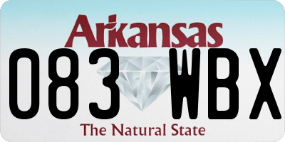 AR license plate 083WBX