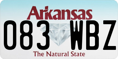 AR license plate 083WBZ