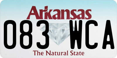 AR license plate 083WCA