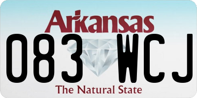 AR license plate 083WCJ