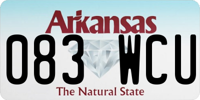 AR license plate 083WCU