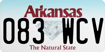 AR license plate 083WCV