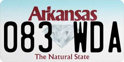 AR license plate 083WDA
