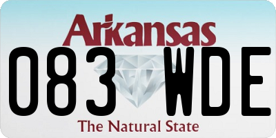 AR license plate 083WDE