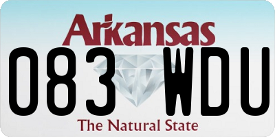 AR license plate 083WDU