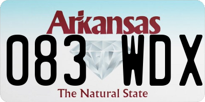 AR license plate 083WDX