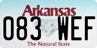 AR license plate 083WEF