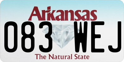 AR license plate 083WEJ