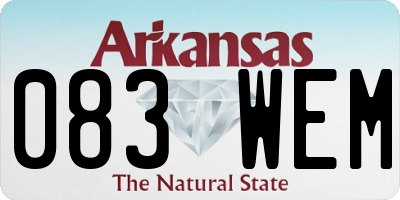 AR license plate 083WEM