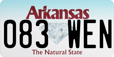 AR license plate 083WEN