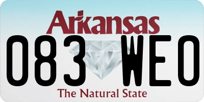 AR license plate 083WEO