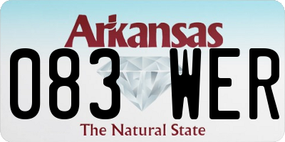 AR license plate 083WER