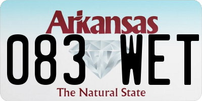 AR license plate 083WET