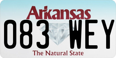 AR license plate 083WEY