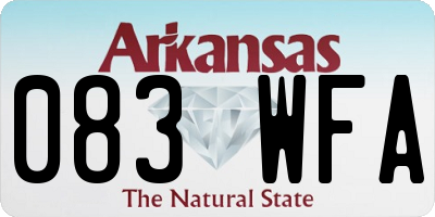 AR license plate 083WFA