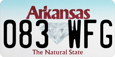 AR license plate 083WFG