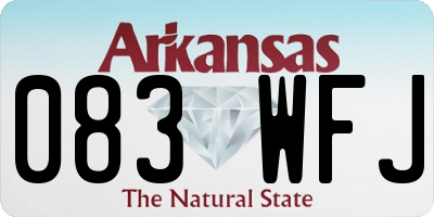 AR license plate 083WFJ