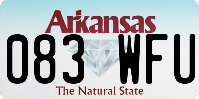 AR license plate 083WFU