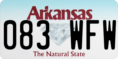 AR license plate 083WFW