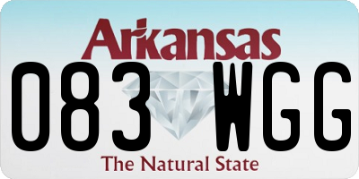 AR license plate 083WGG
