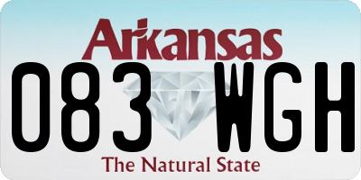 AR license plate 083WGH
