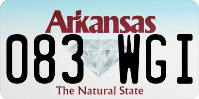 AR license plate 083WGI