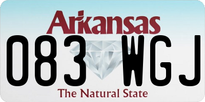 AR license plate 083WGJ