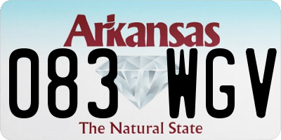 AR license plate 083WGV