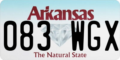 AR license plate 083WGX
