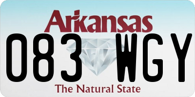 AR license plate 083WGY