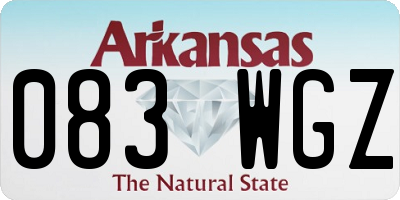 AR license plate 083WGZ