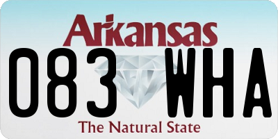 AR license plate 083WHA