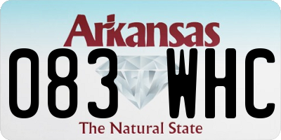 AR license plate 083WHC