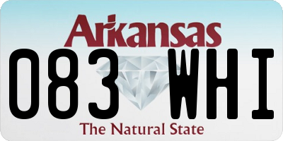 AR license plate 083WHI