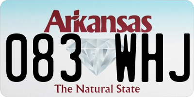 AR license plate 083WHJ