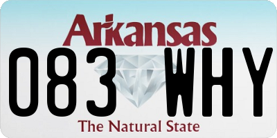 AR license plate 083WHY