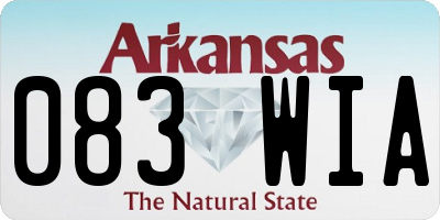 AR license plate 083WIA