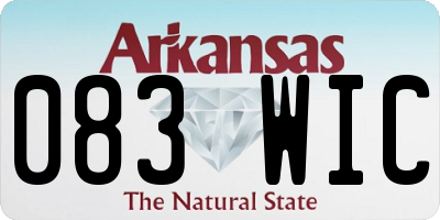 AR license plate 083WIC