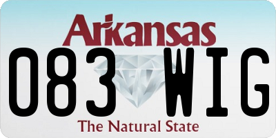 AR license plate 083WIG