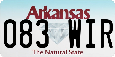 AR license plate 083WIR